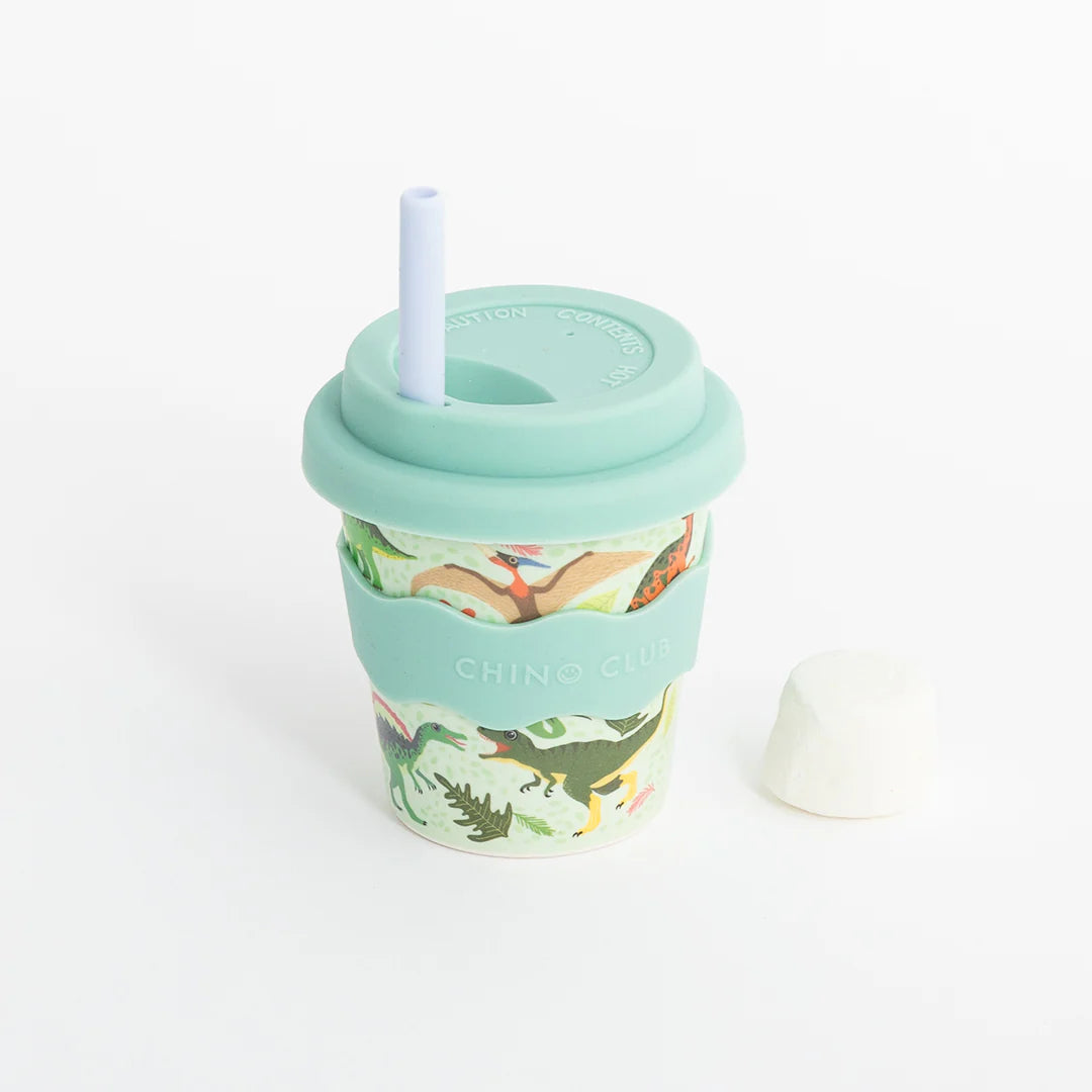 Babychino Cup 4oz - Green Dino