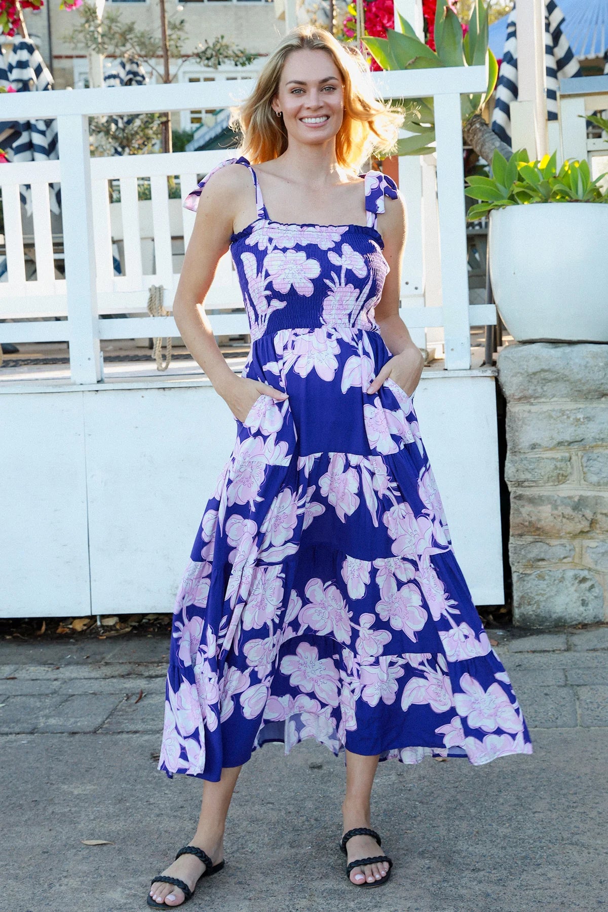 Betty Floral Dress - Purple