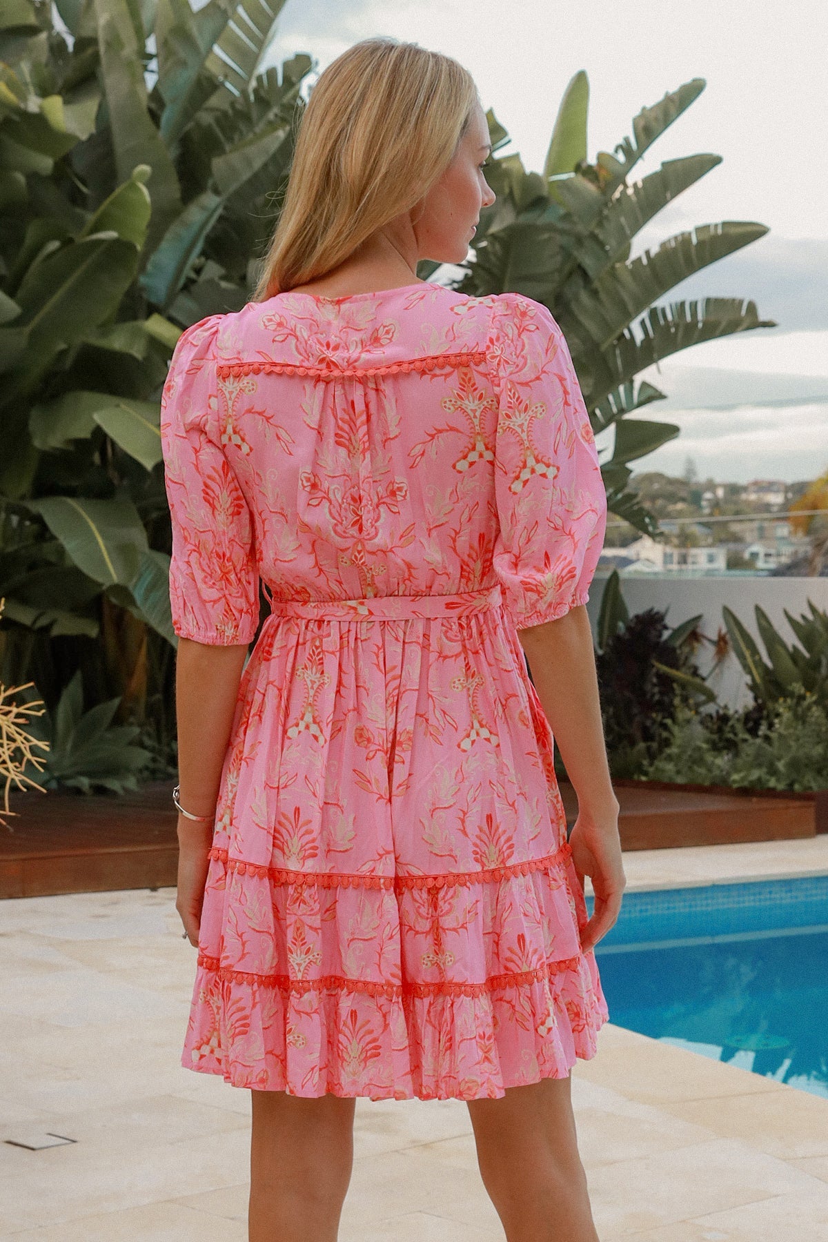 Cameron Mini Dress - Pink Print