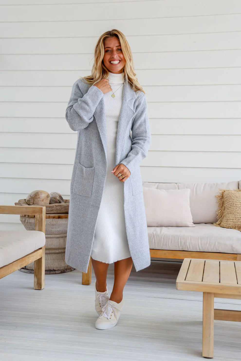 The Cosy Cardi Coat - Soft Grey