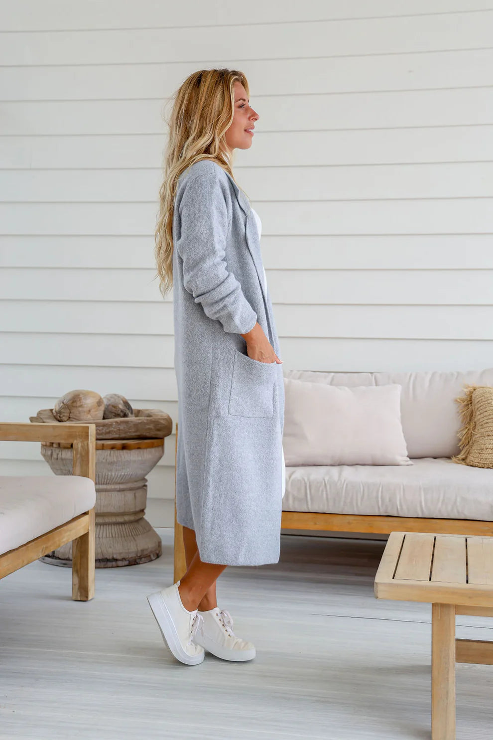 The Cosy Cardi Coat - Soft Grey