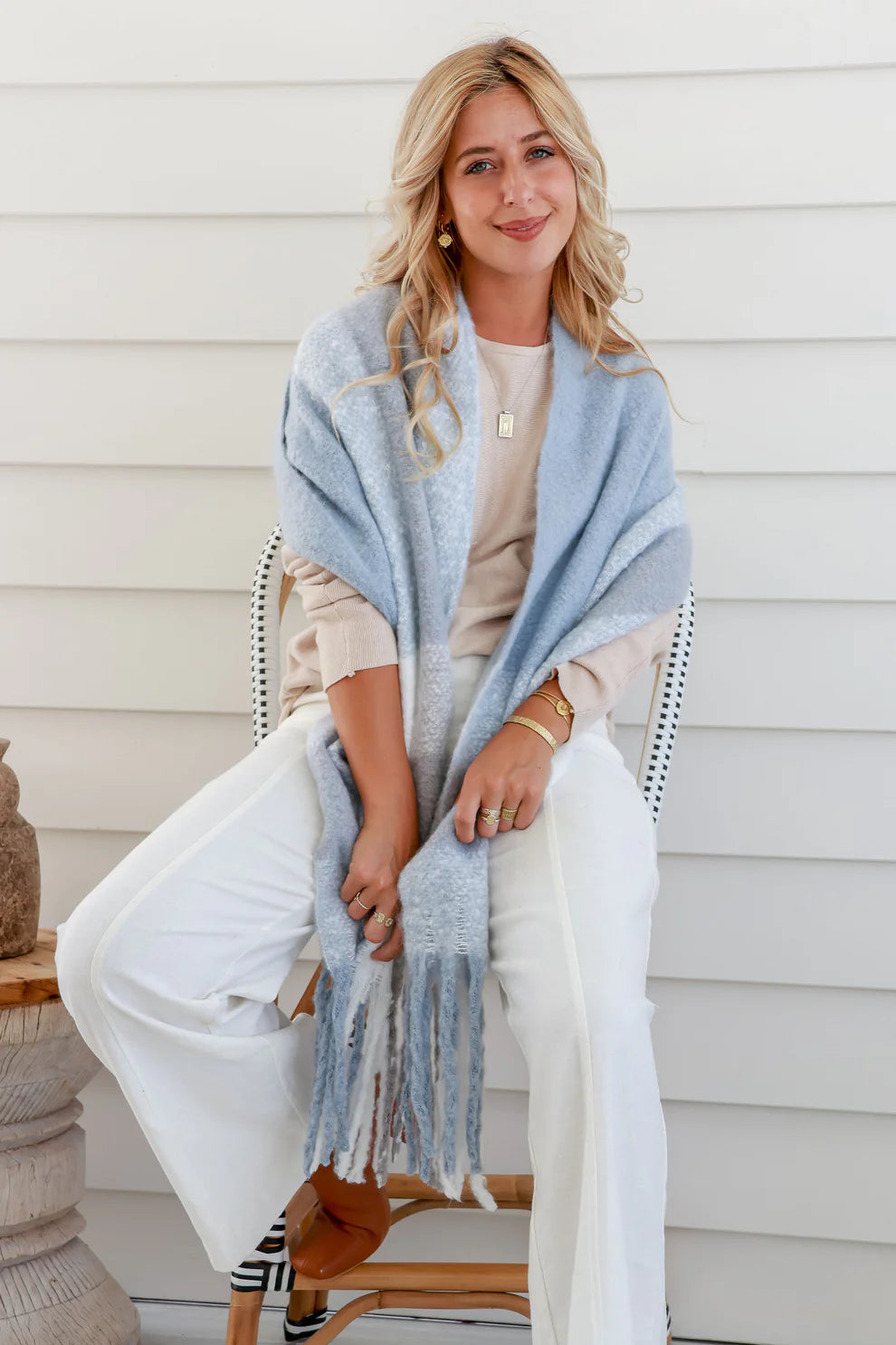 The Comfy Scarf - Grey Cream