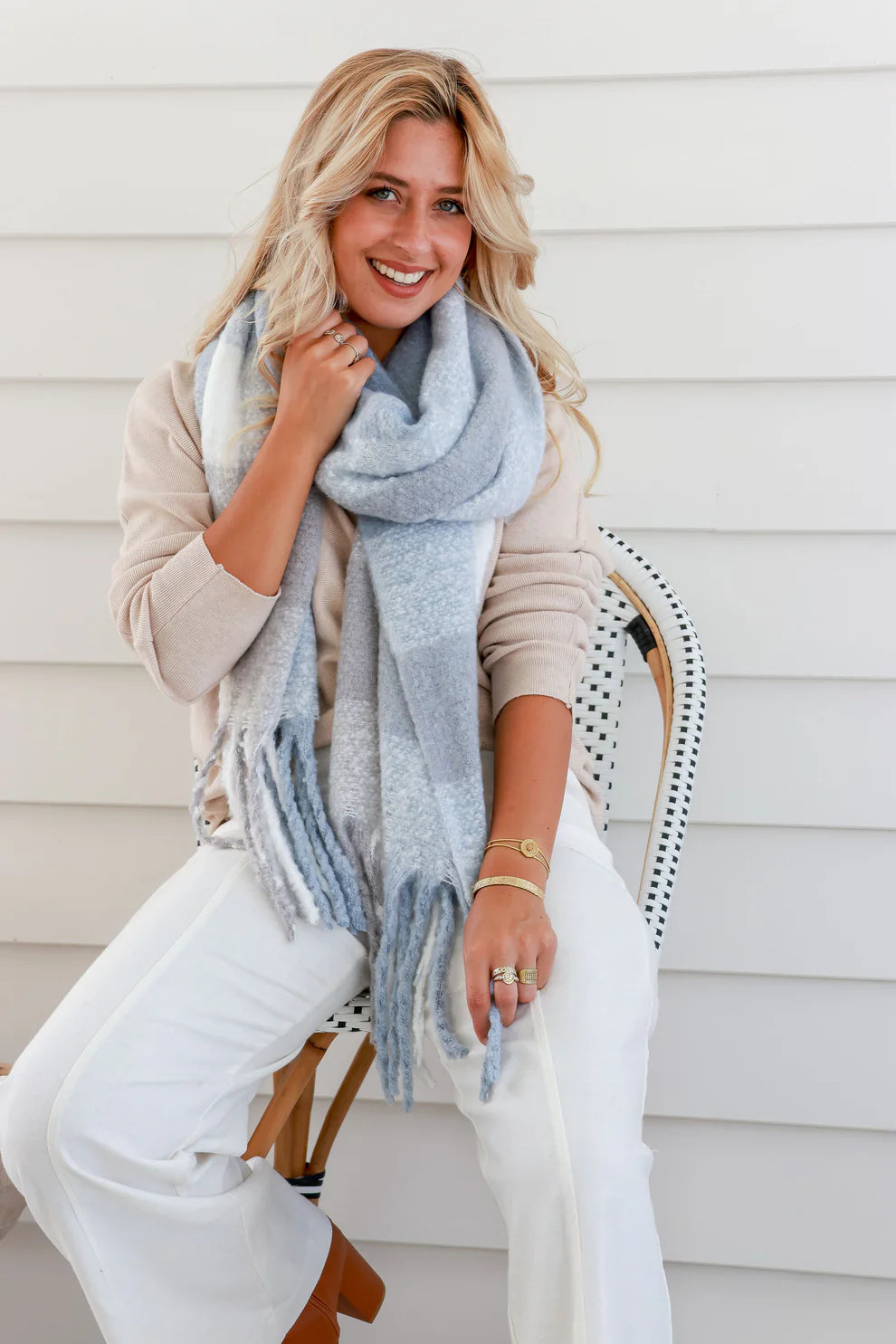 The Comfy Scarf - Grey Cream