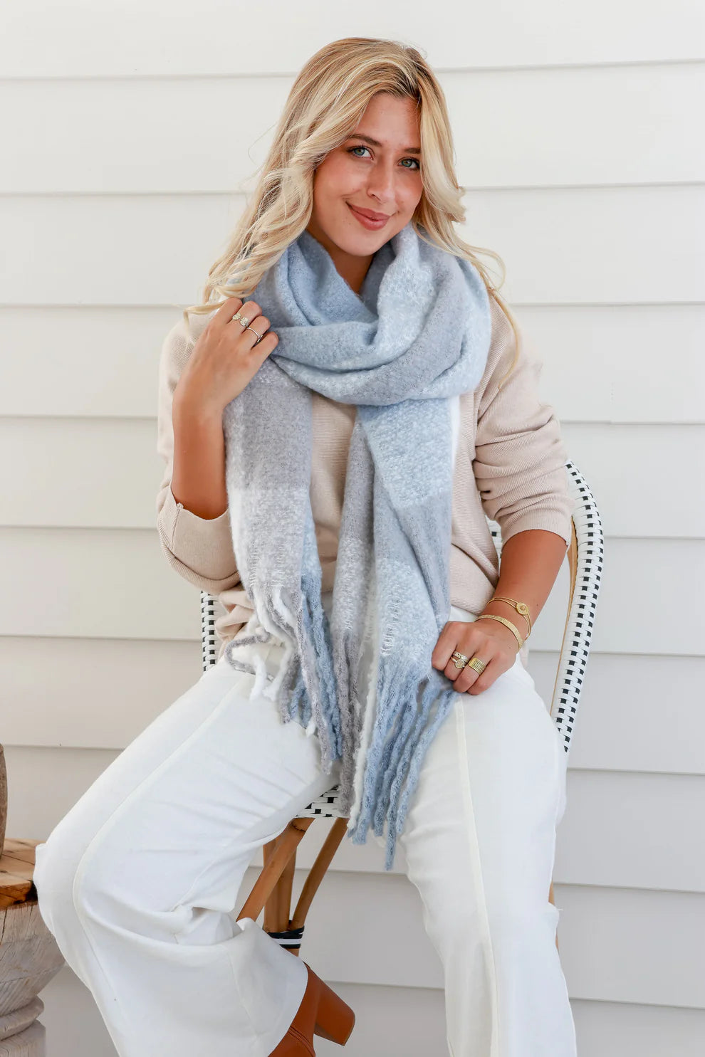 The Comfy Scarf - Grey Cream