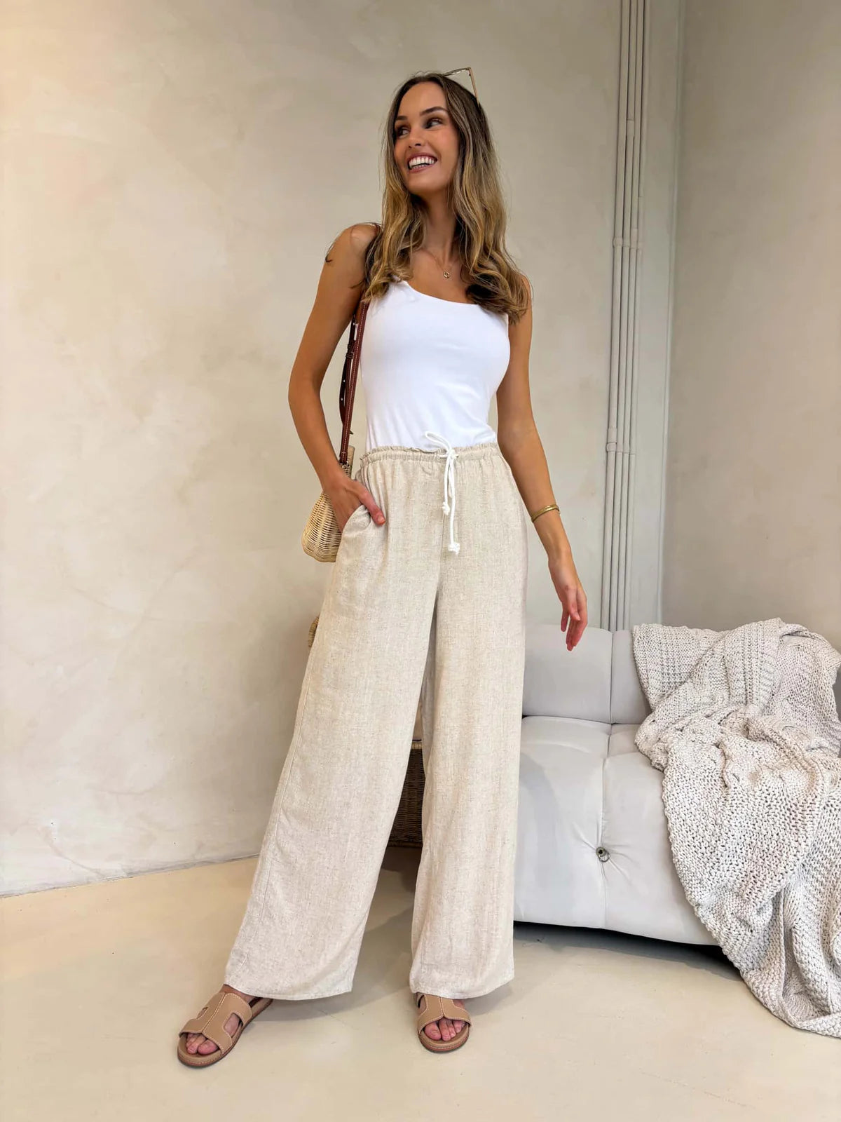 Drawstring Pants - Natural