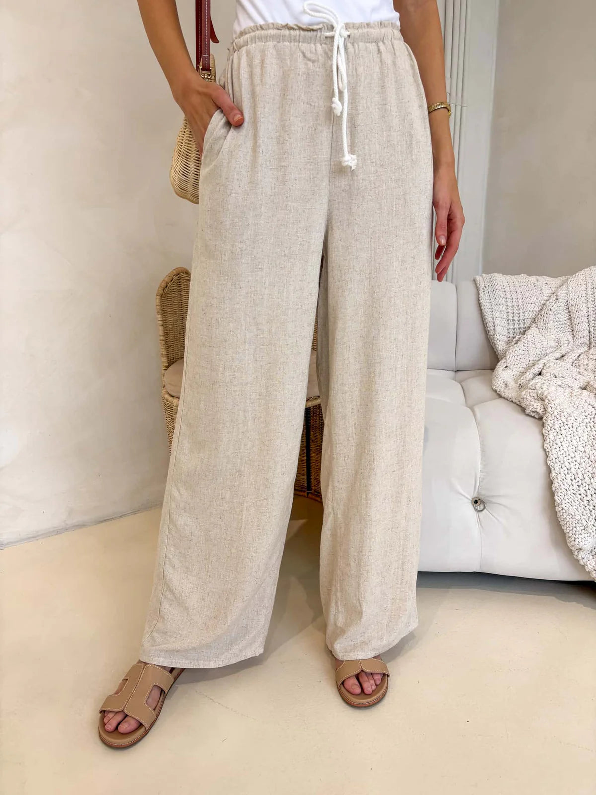 Drawstring Pants - Natural