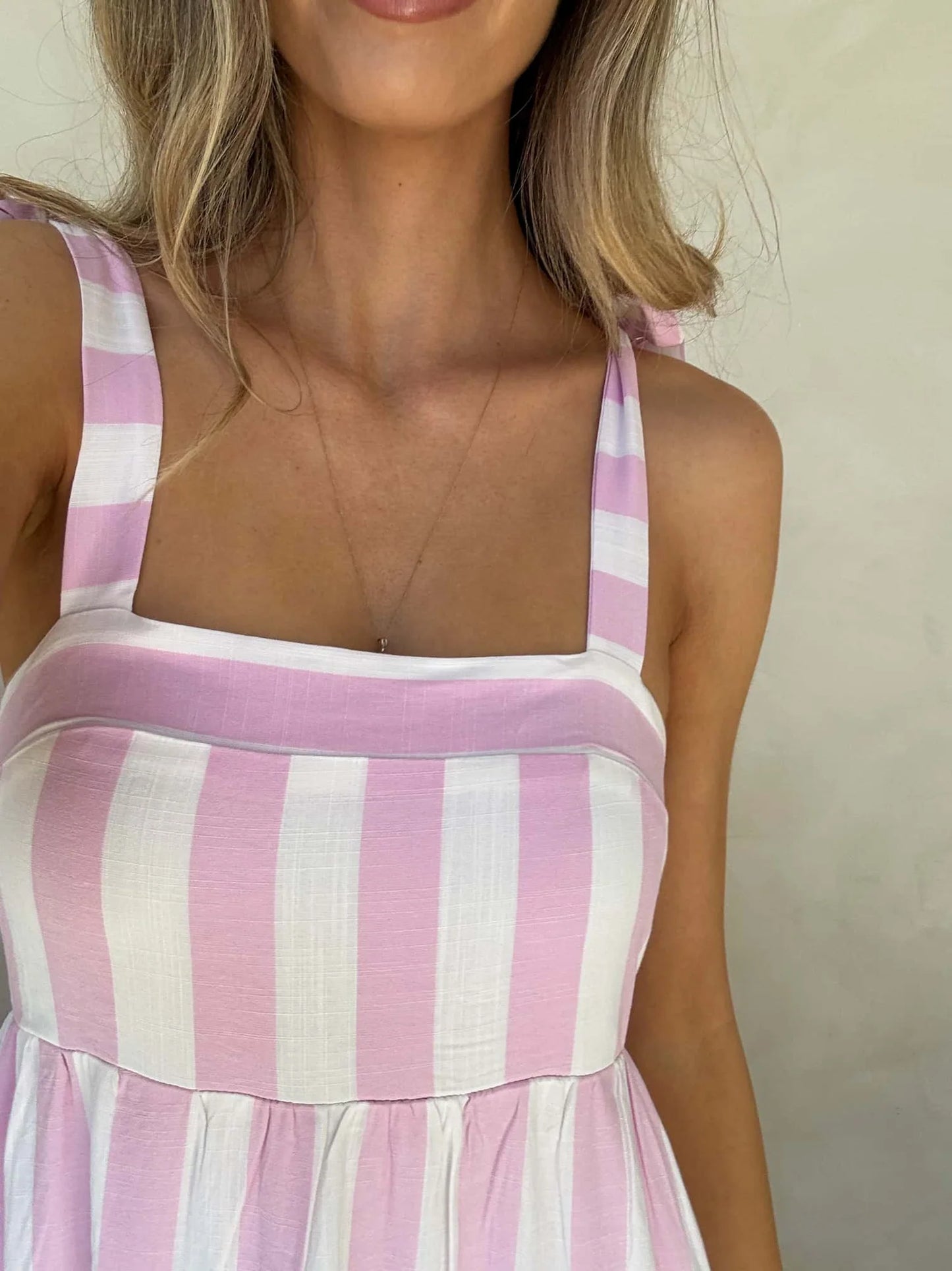 Cleo Stripe Tie Maxi - Light Orchid
