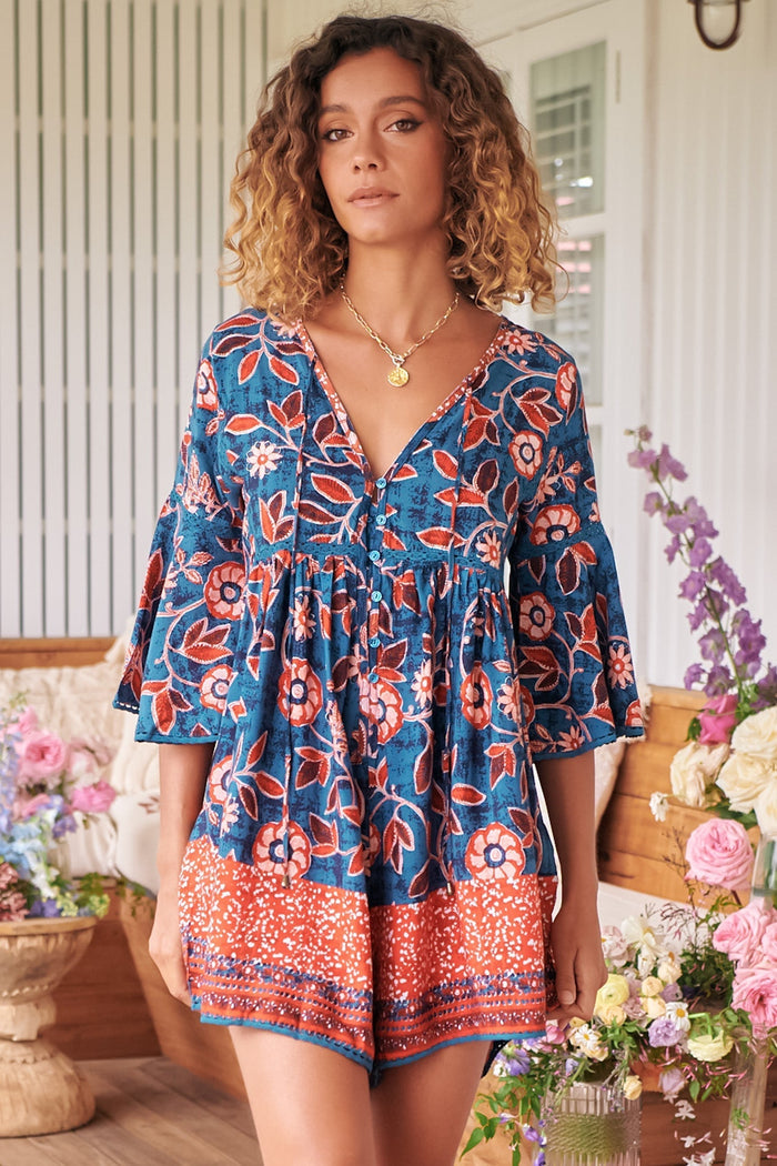 Tatum Playsuit - Halcyon Print
