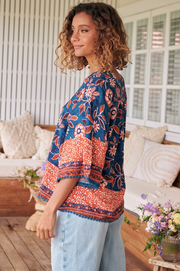 Gabriella Top - Halcyon Print