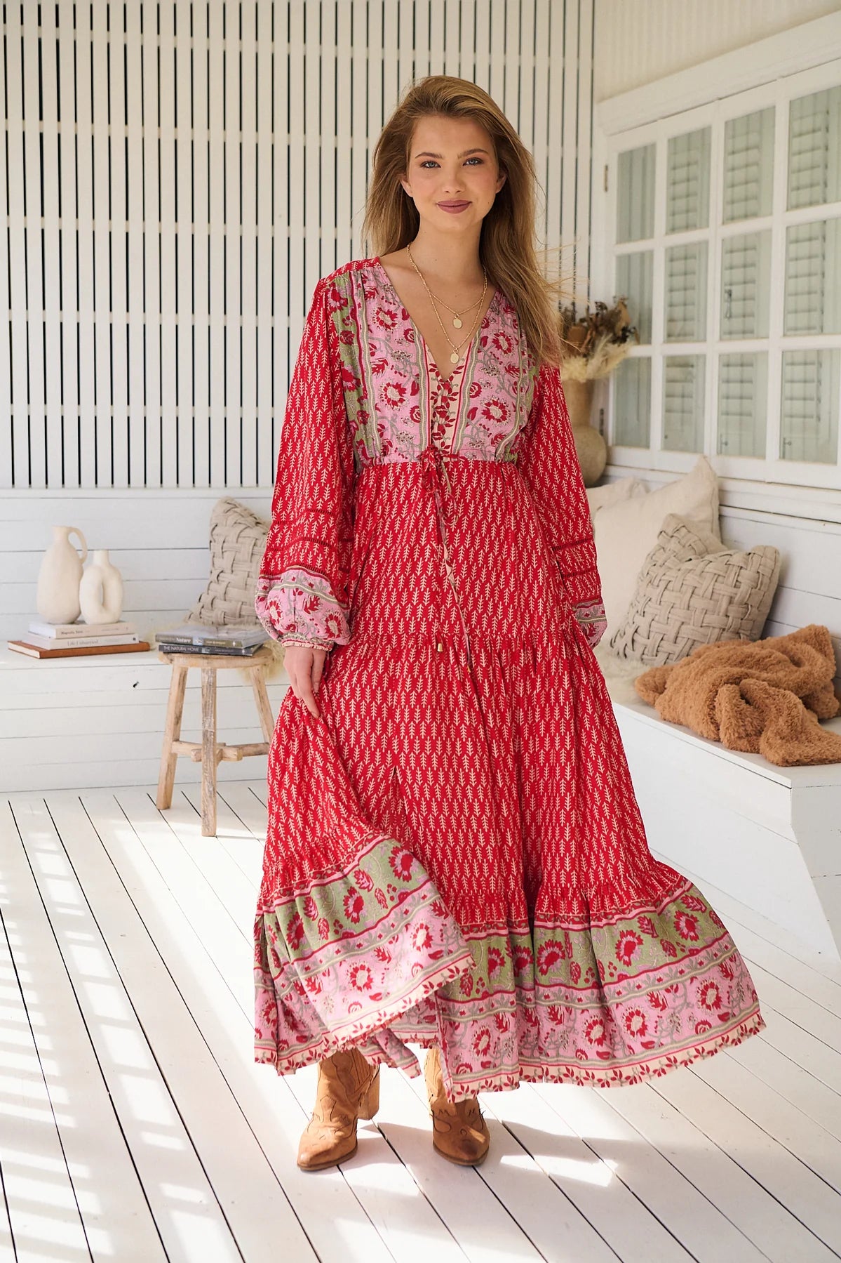 Teresa Lace Maxi Dress - Zelien Print