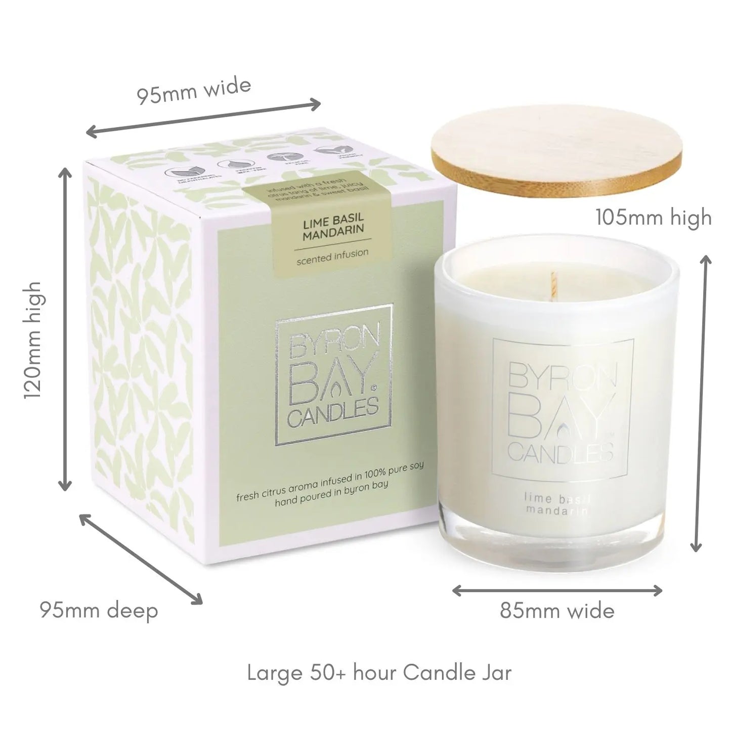 Large 50hr Pure Soy Candle - Byron Bay Candles