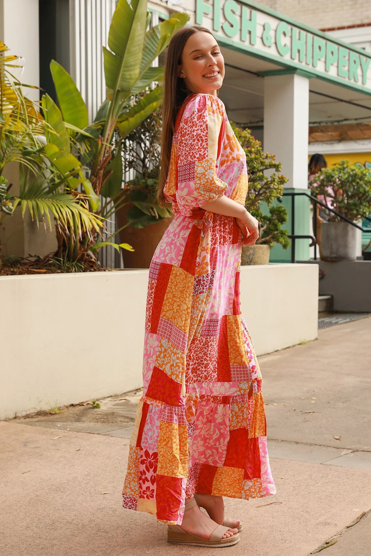 Cassie Maxi Dress - Tropical Print