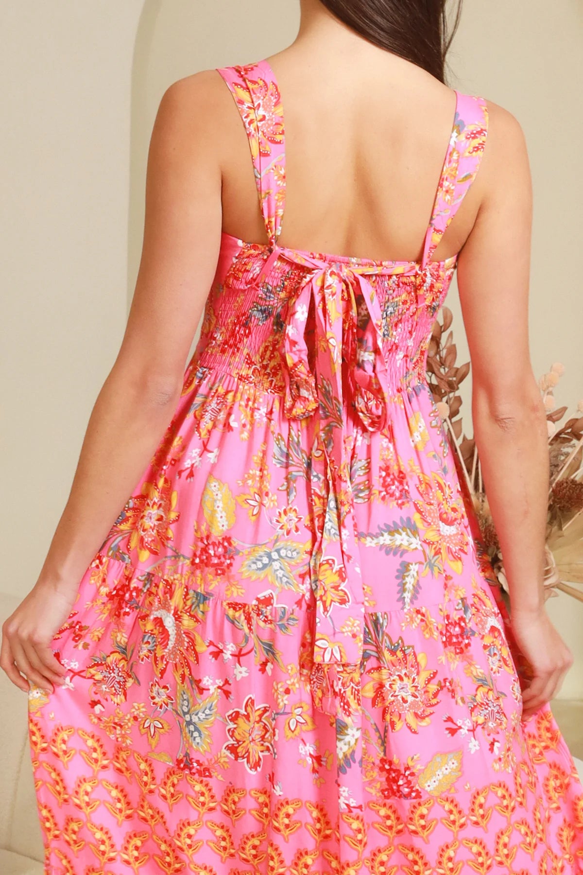 Beverly Slip Maxi Dress - Pink Paisley