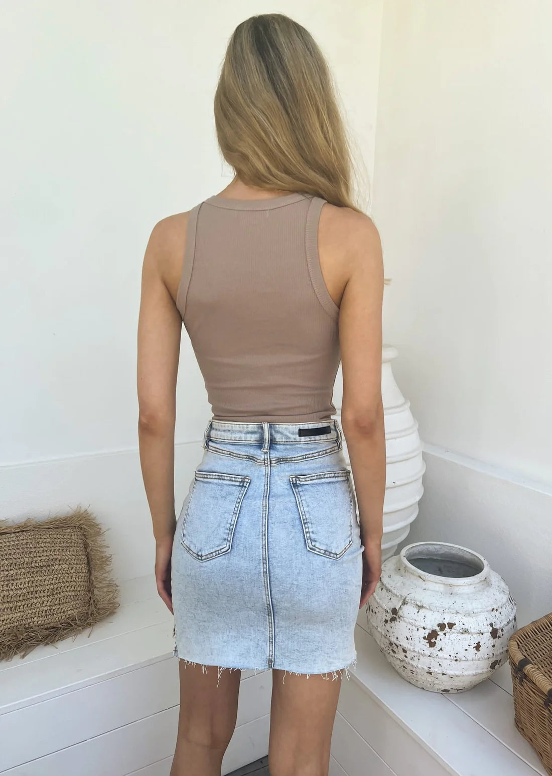 Basic 100% Cotton Beige Tank