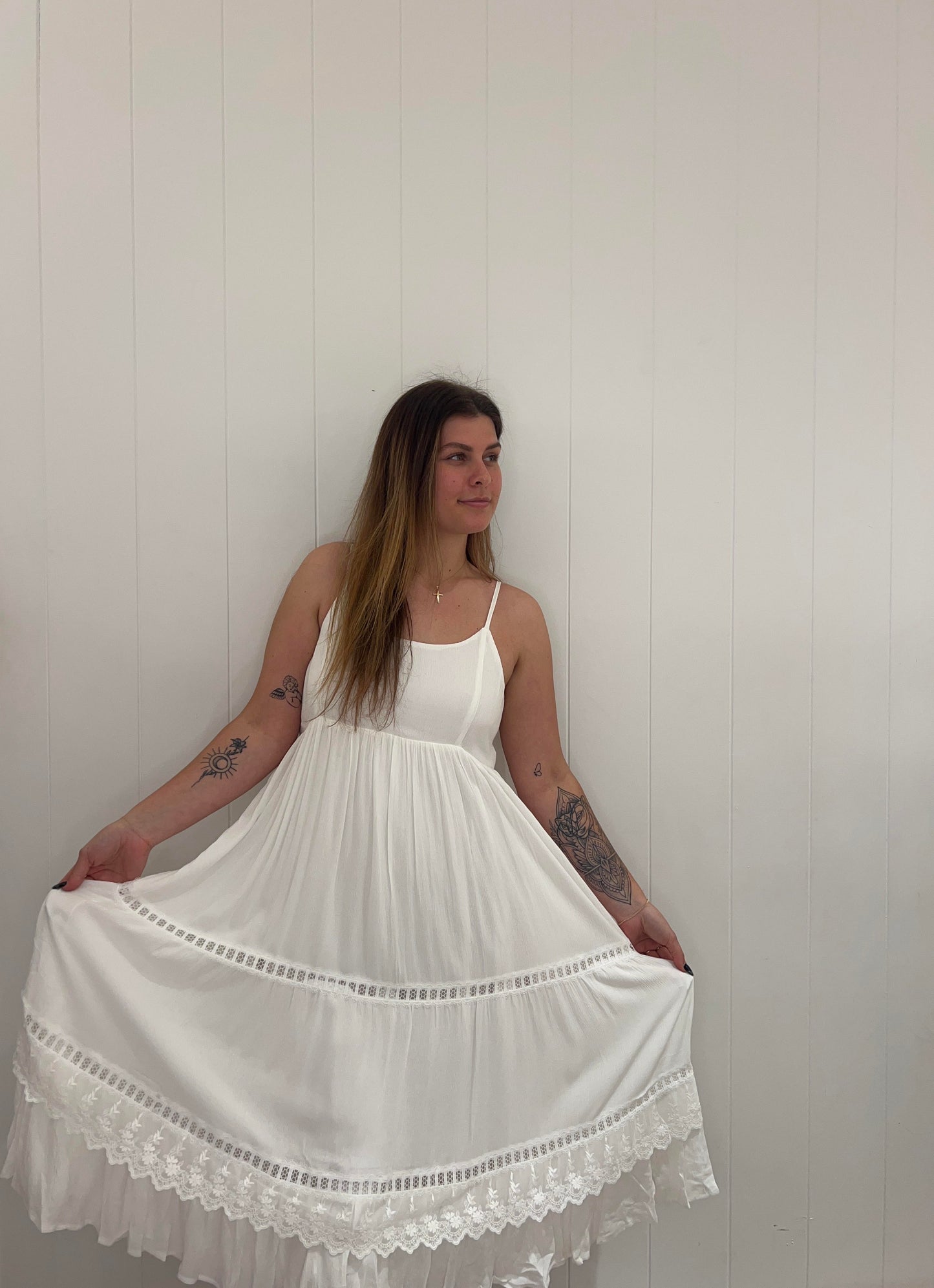 White Stunning Spring Maxi Dress