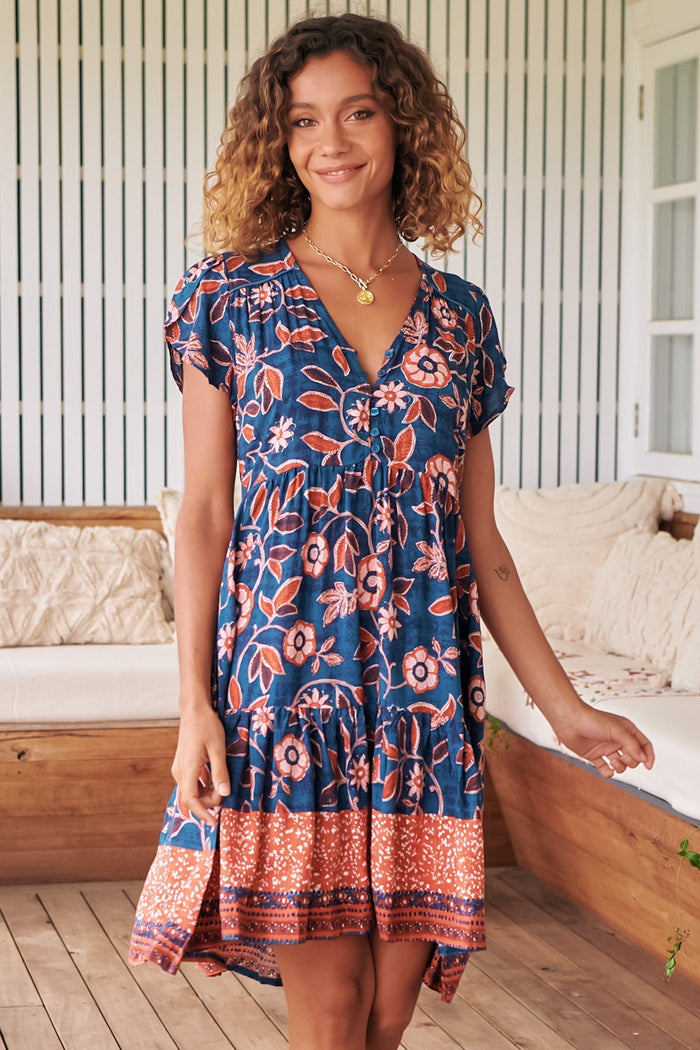 Tracey Mini Dress - Halcyon Print