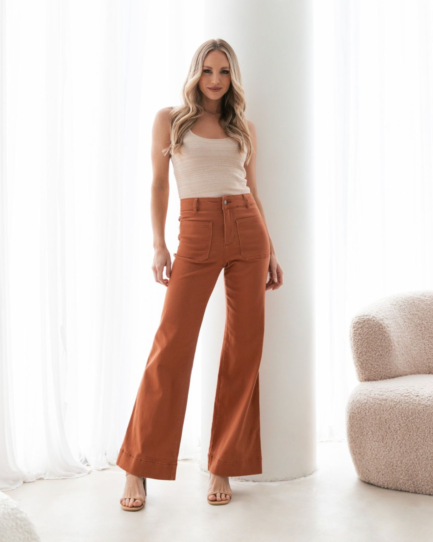 Wide Leg Pant - Tan