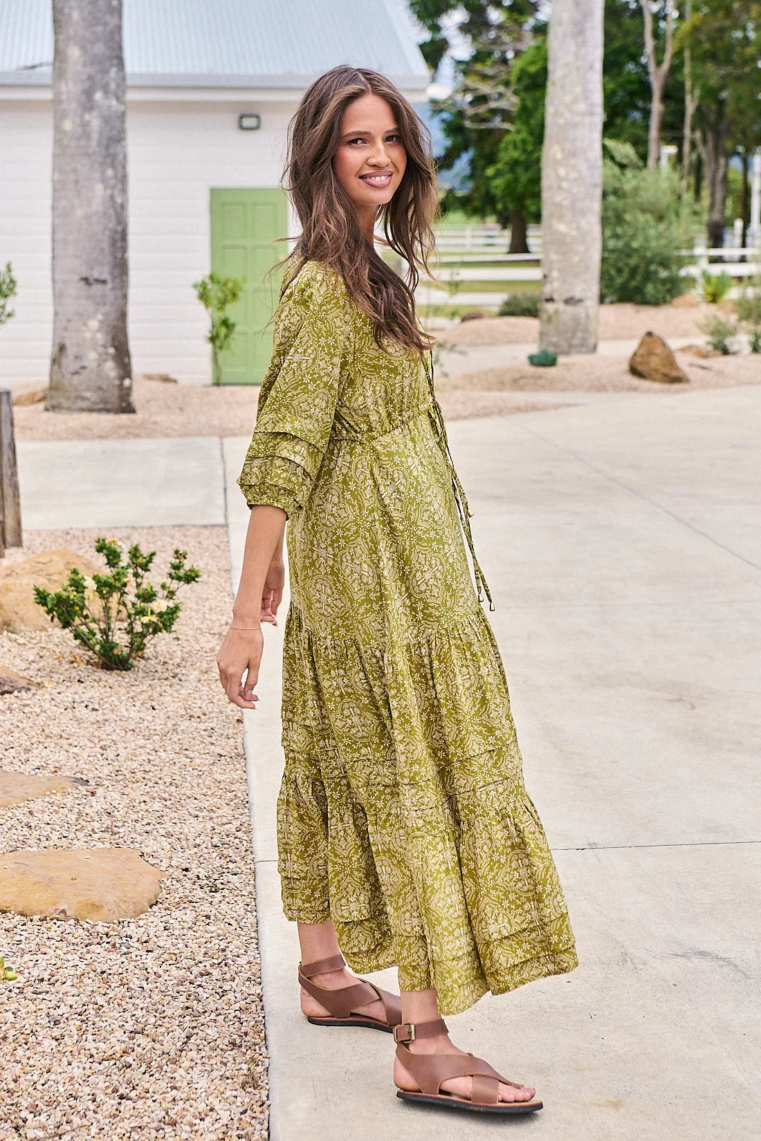 Indulge in exquisite elegance with the Mariana Dress. The Sevillano Print adorns the flowing V Neckline and frilled hem, while lace detailing adds texture and sophistication. The drawstring at the waist allows for a perfect fit. A work of art that will leave a lasting impression.