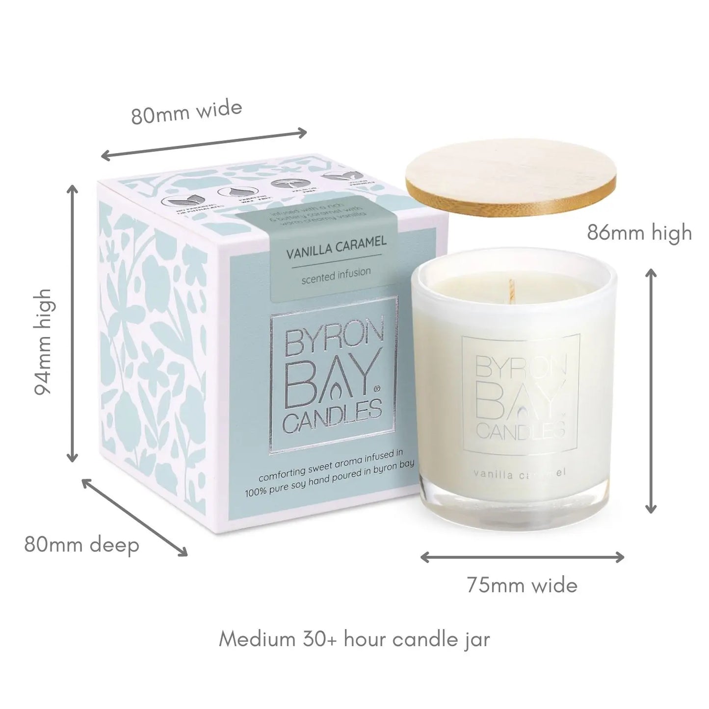 Medium 30hr Pure Soy Candle - Byron Bay Candles