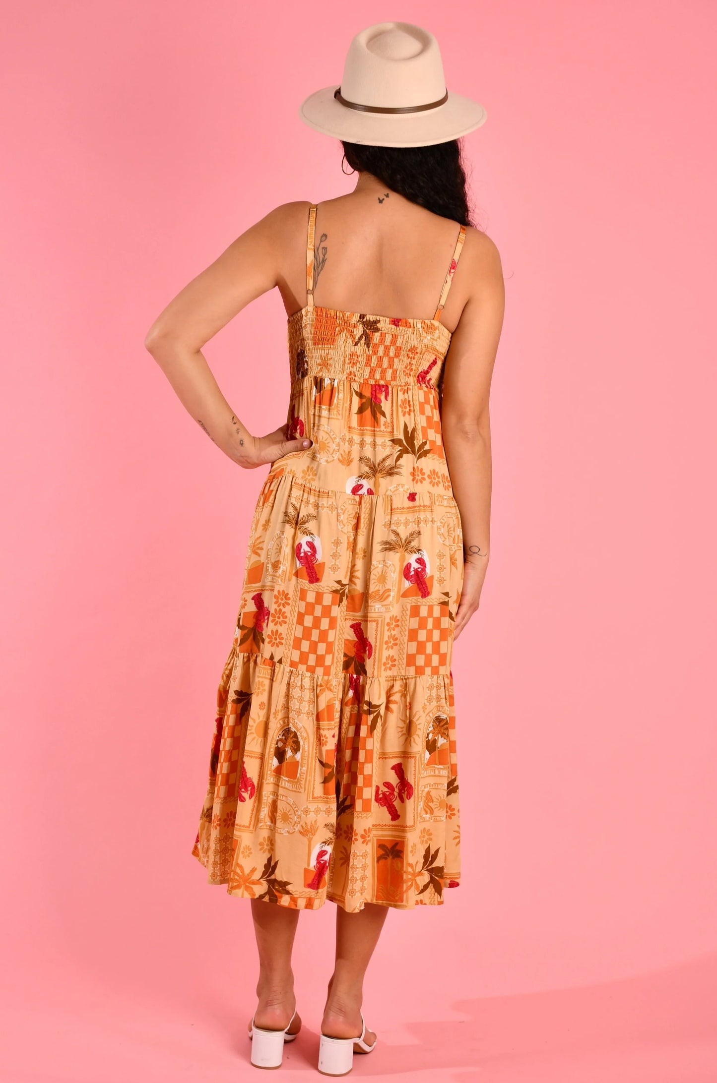Ellie Midi Dress - Beach Print
