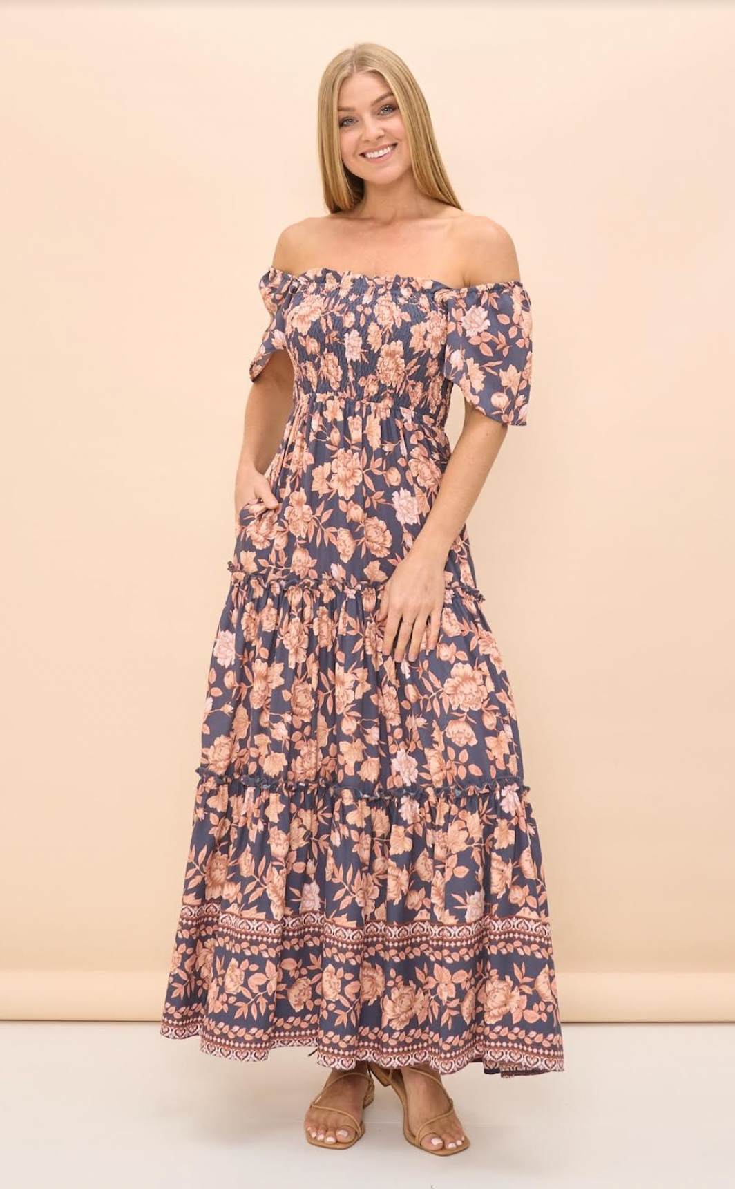 Beautiful Off The Shoulder Maxi Dress