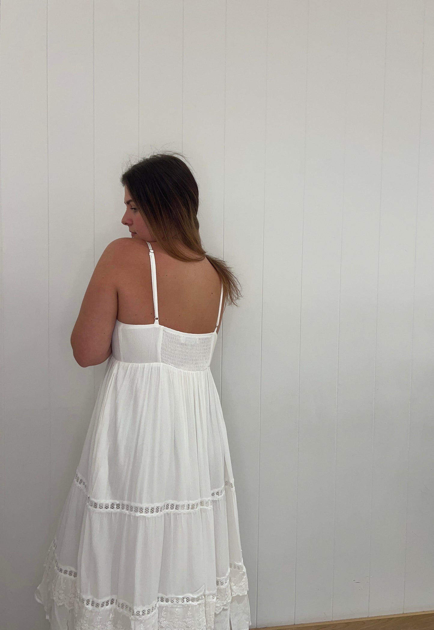 White Stunning Spring Maxi Dress