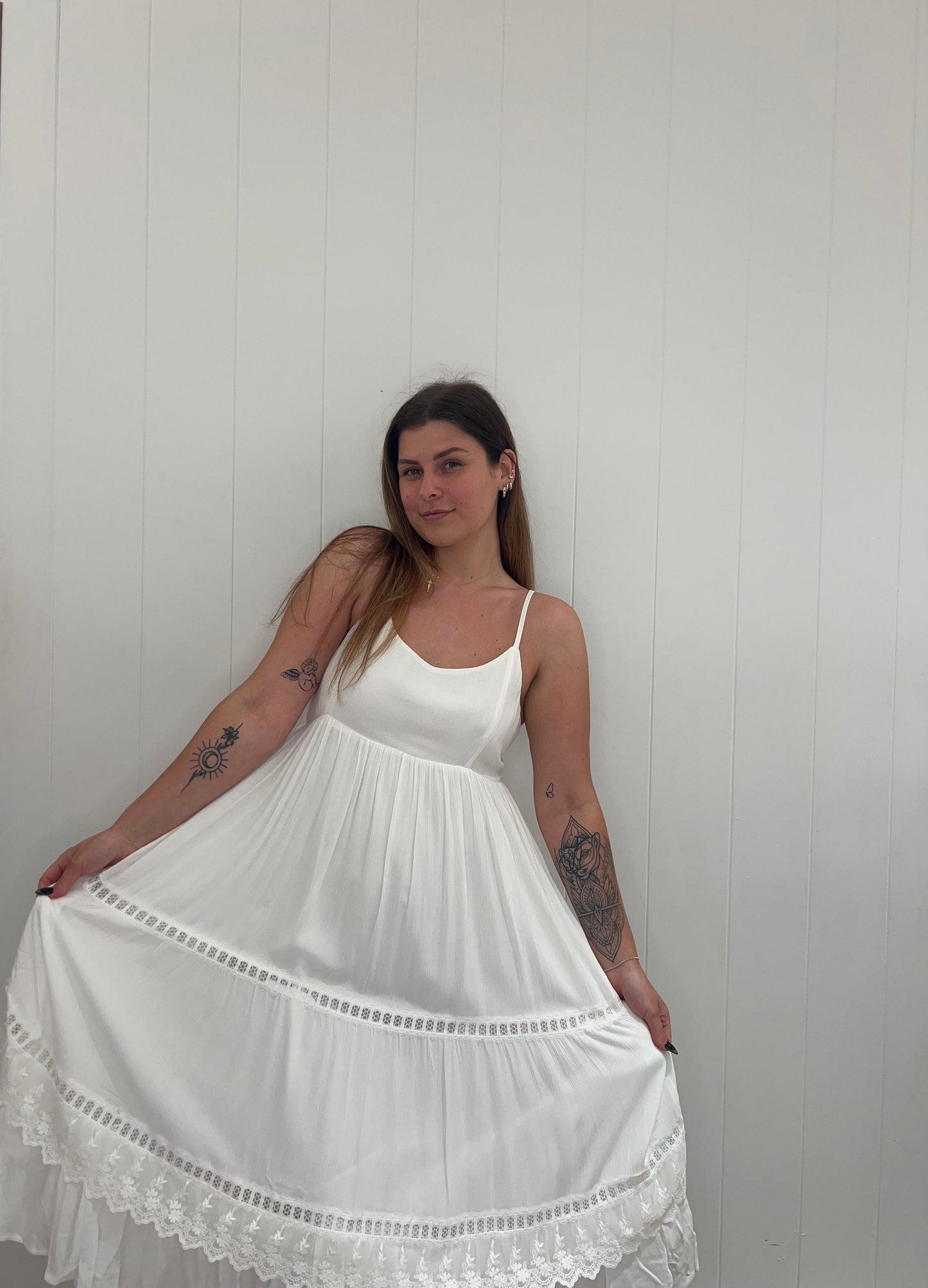White Stunning Spring Maxi Dress