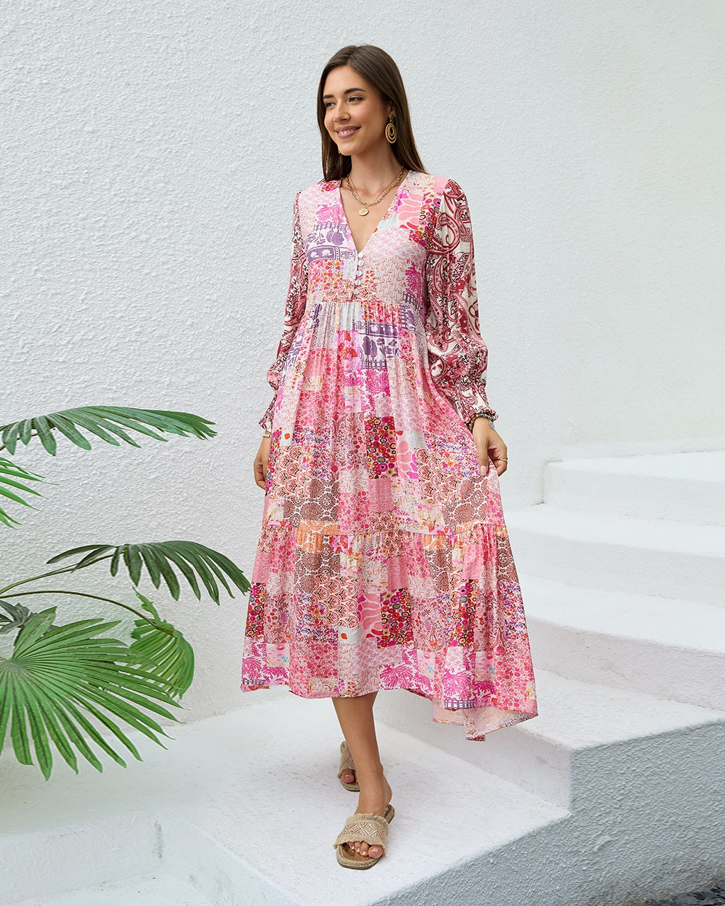Aurora Print Maxi Dress