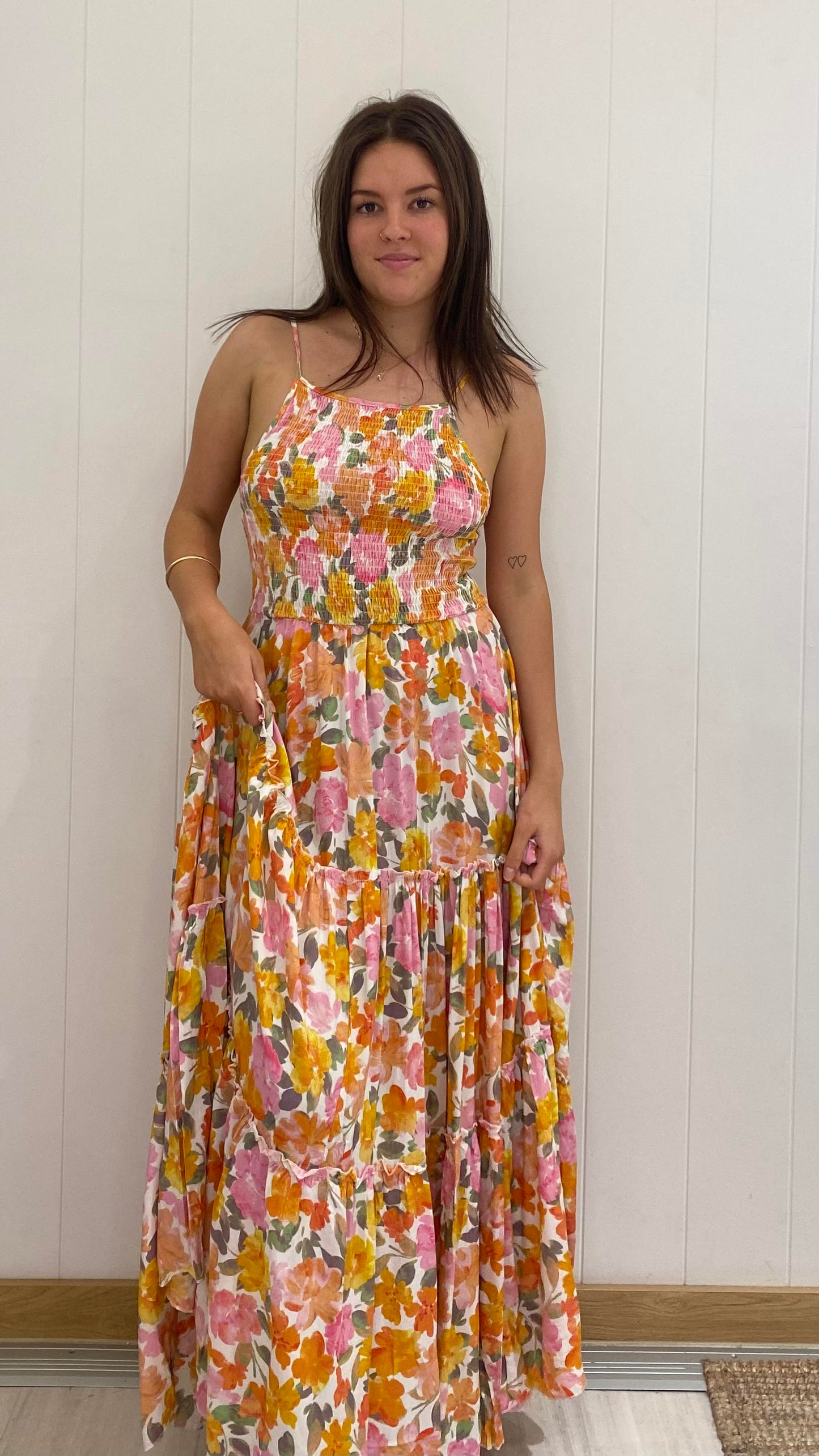 White Floral Maxi Dress