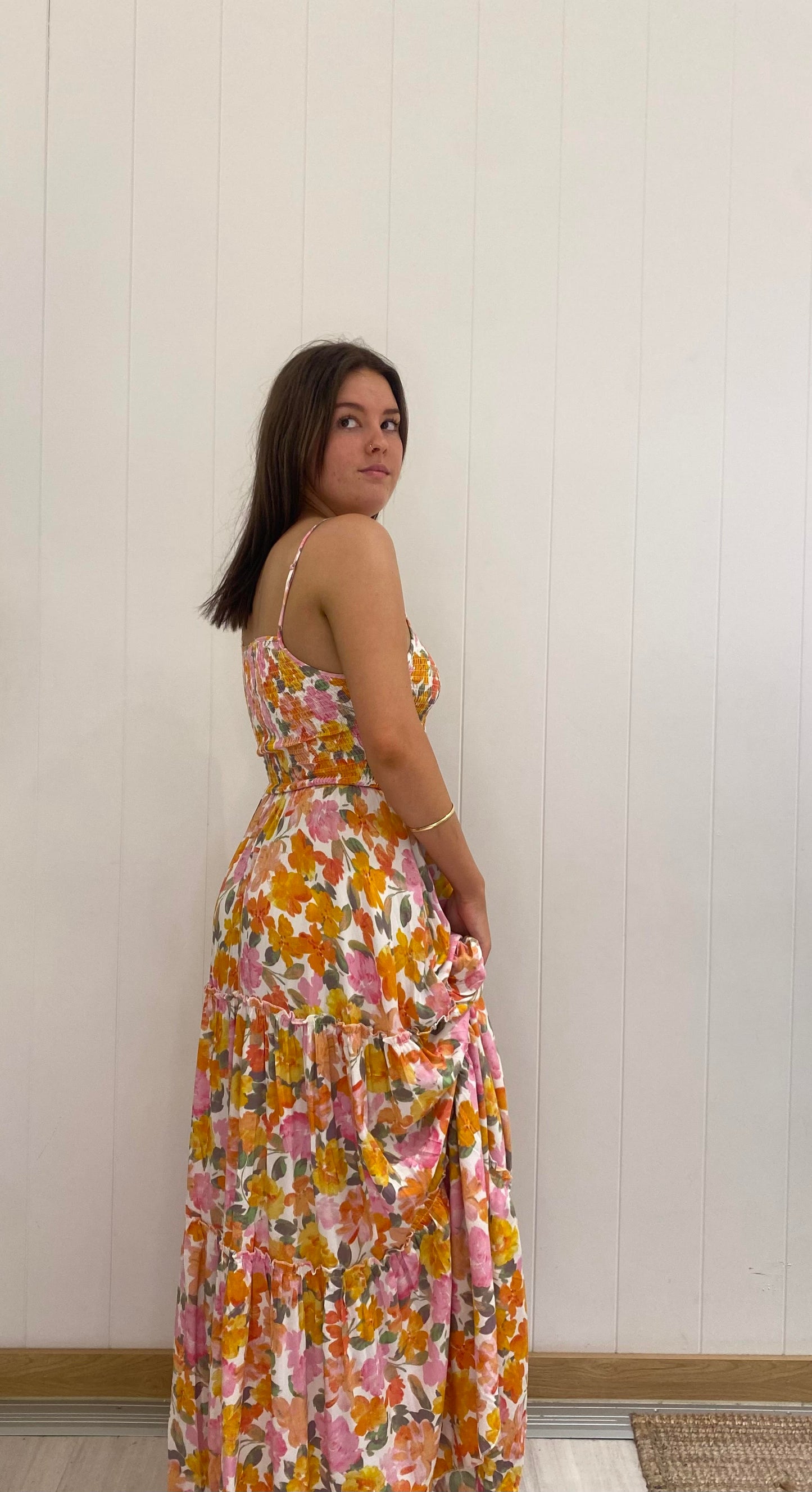 White Floral Maxi Dress