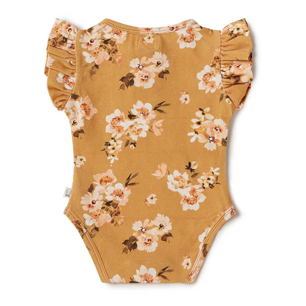 Golden Flower Short Sleeve Bodysuit