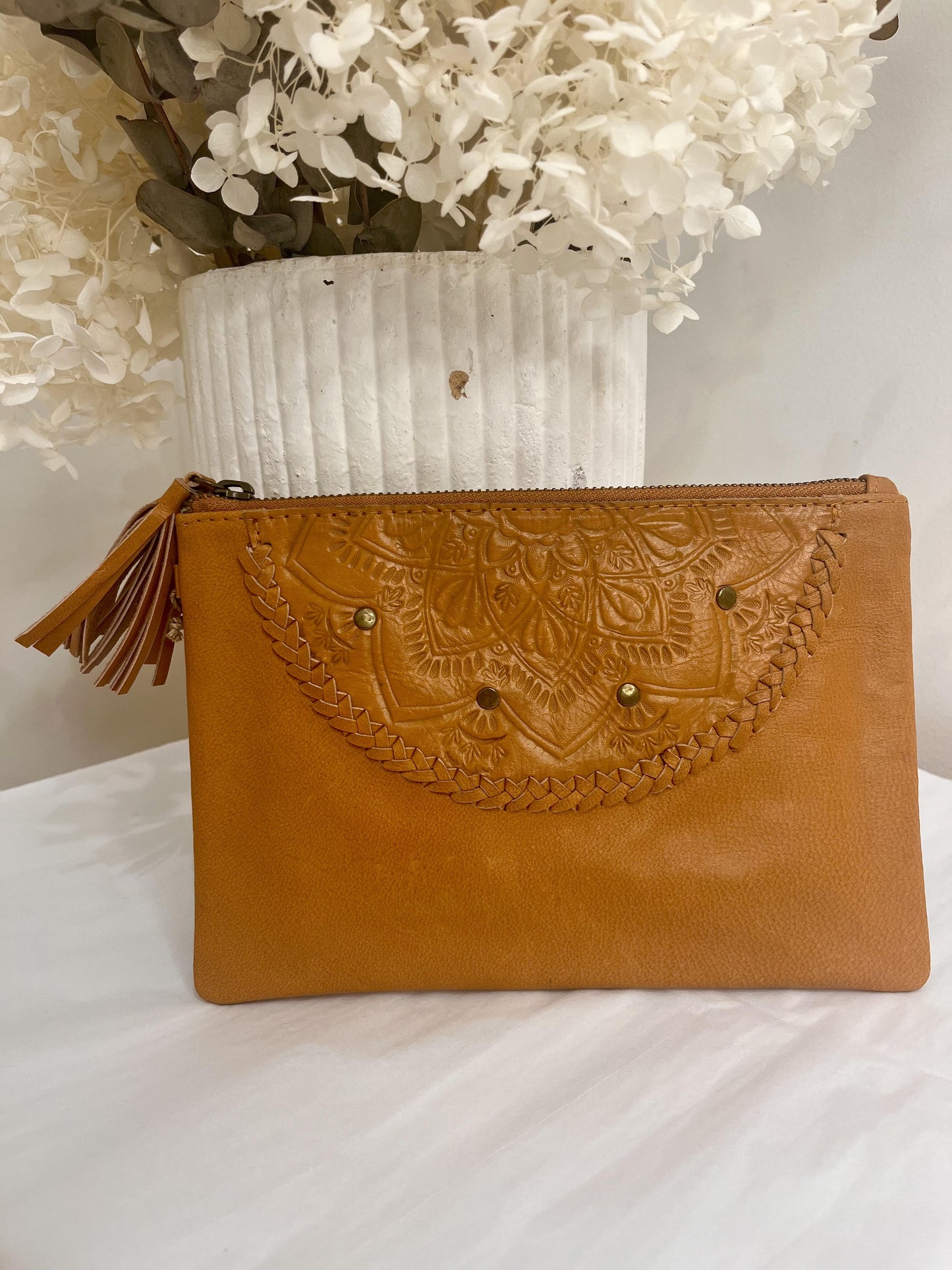 Mandala Clutch - Tan