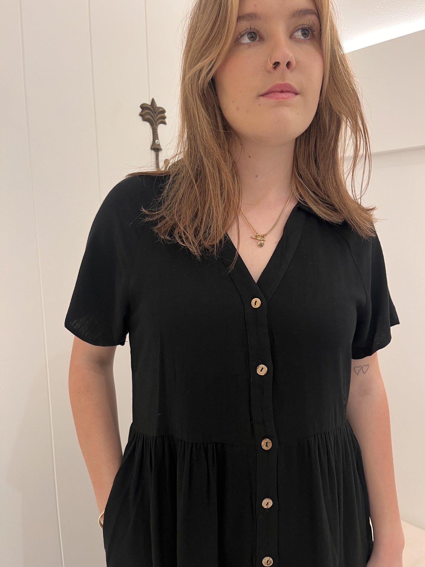 Pammy Linen Dress - Black