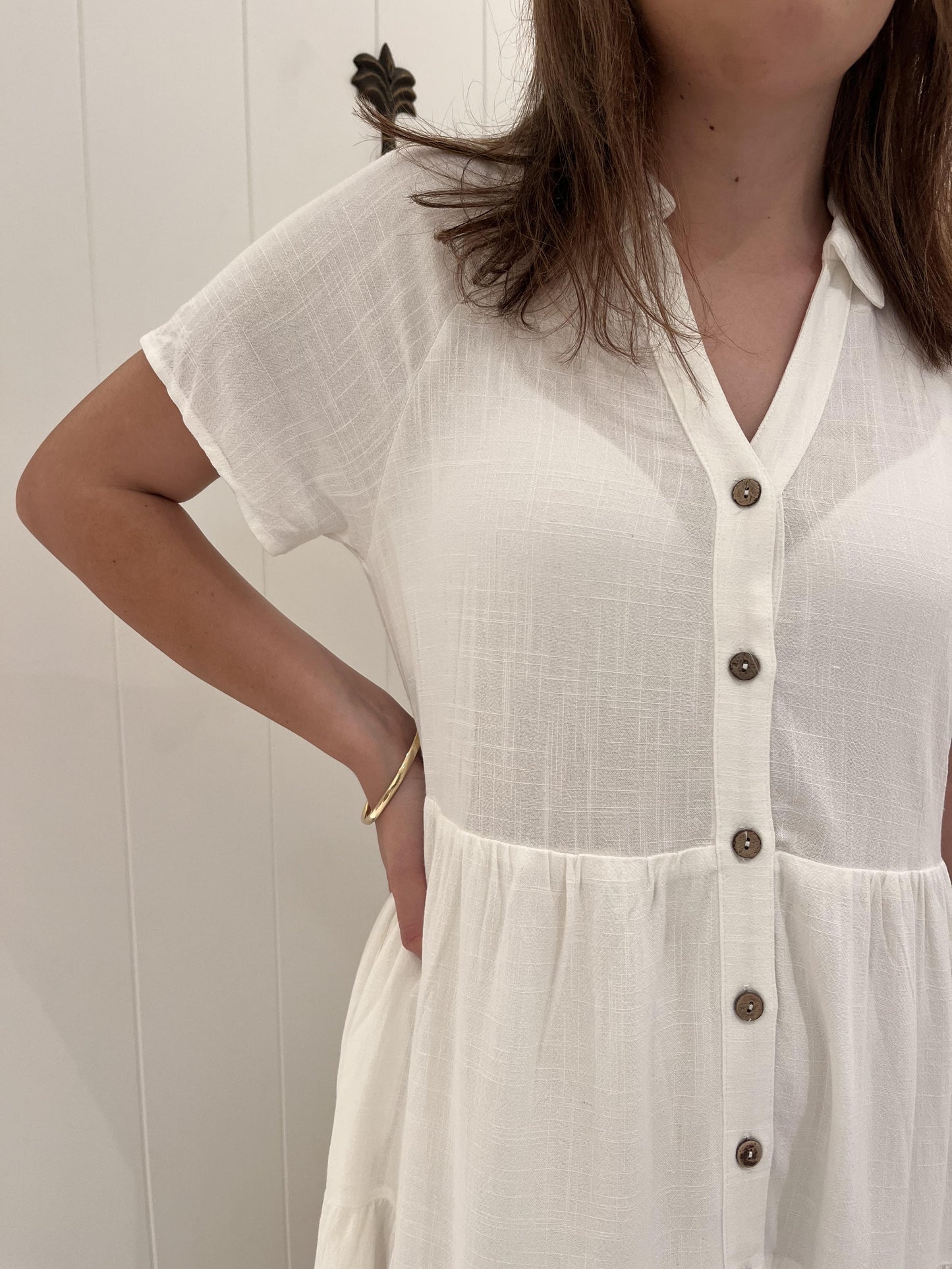 Pammy Linen Dress - White