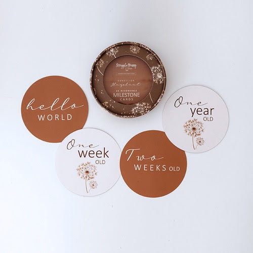 Dandelion & Hazelnut Reversible Milestone Cards