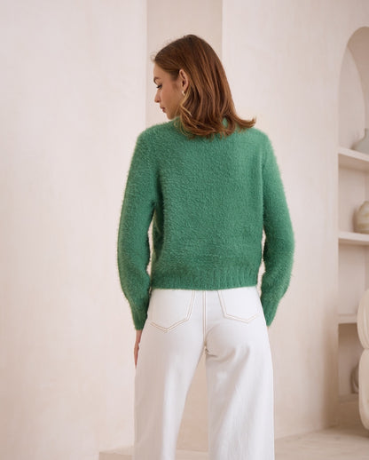 Kiara Fluffy Sweater - Green