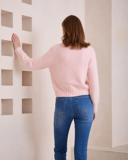 Kiara Fluffy Sweater - Pink