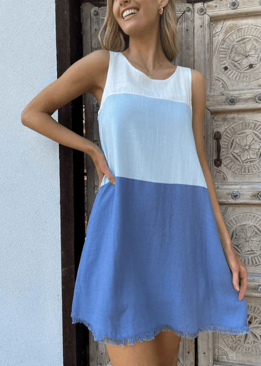 Freya Dress - Blue block