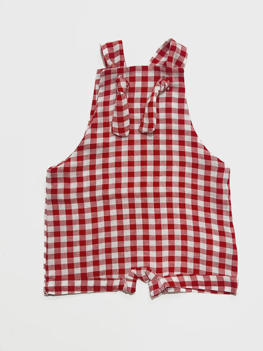 Christmas Short Overalls - Gingham