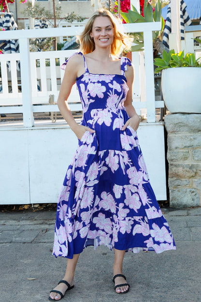Betty Floral Dress - Purple
