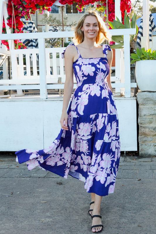 Betty Floral Dress - Purple