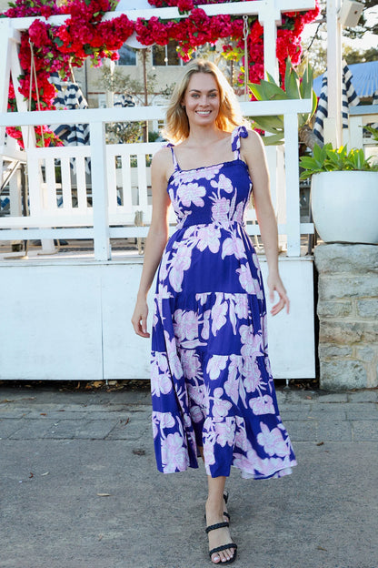 Betty Floral Dress - Purple