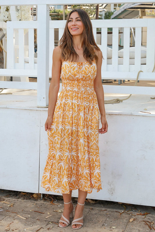 Charlie Midi Dress - Amiri Yellow