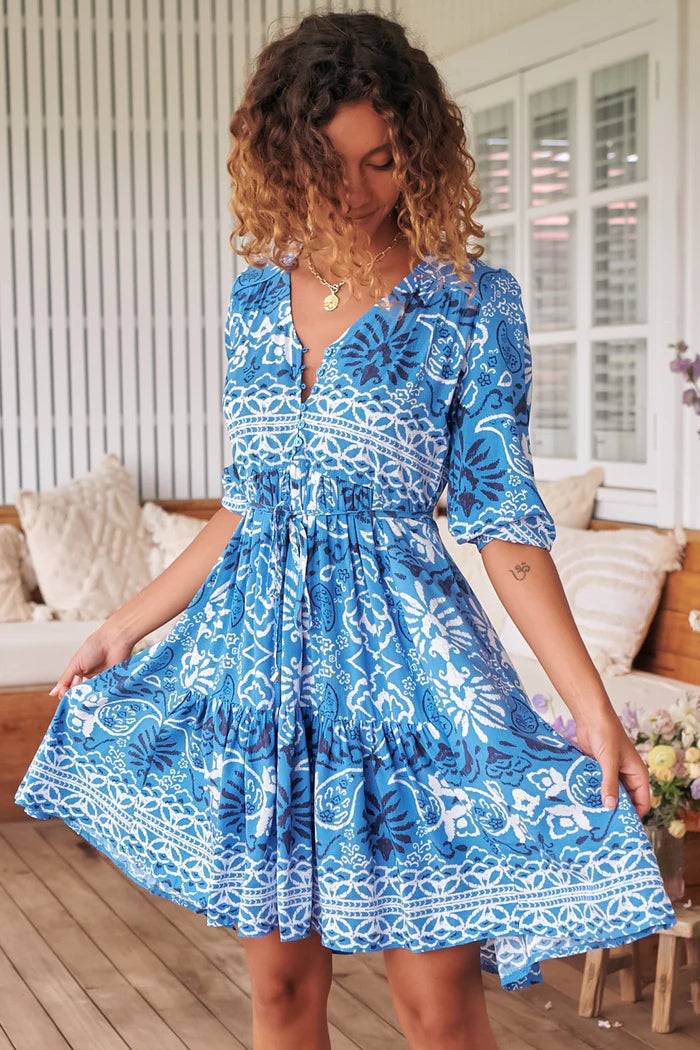 Finch Mini Dress - Azula Print