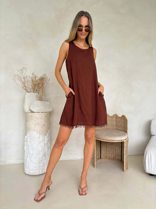 Freya Dress - Chestnut