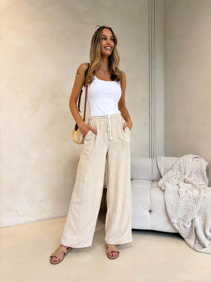 Drawstring Pants - Natural