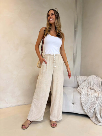 Drawstring Pants - Natural