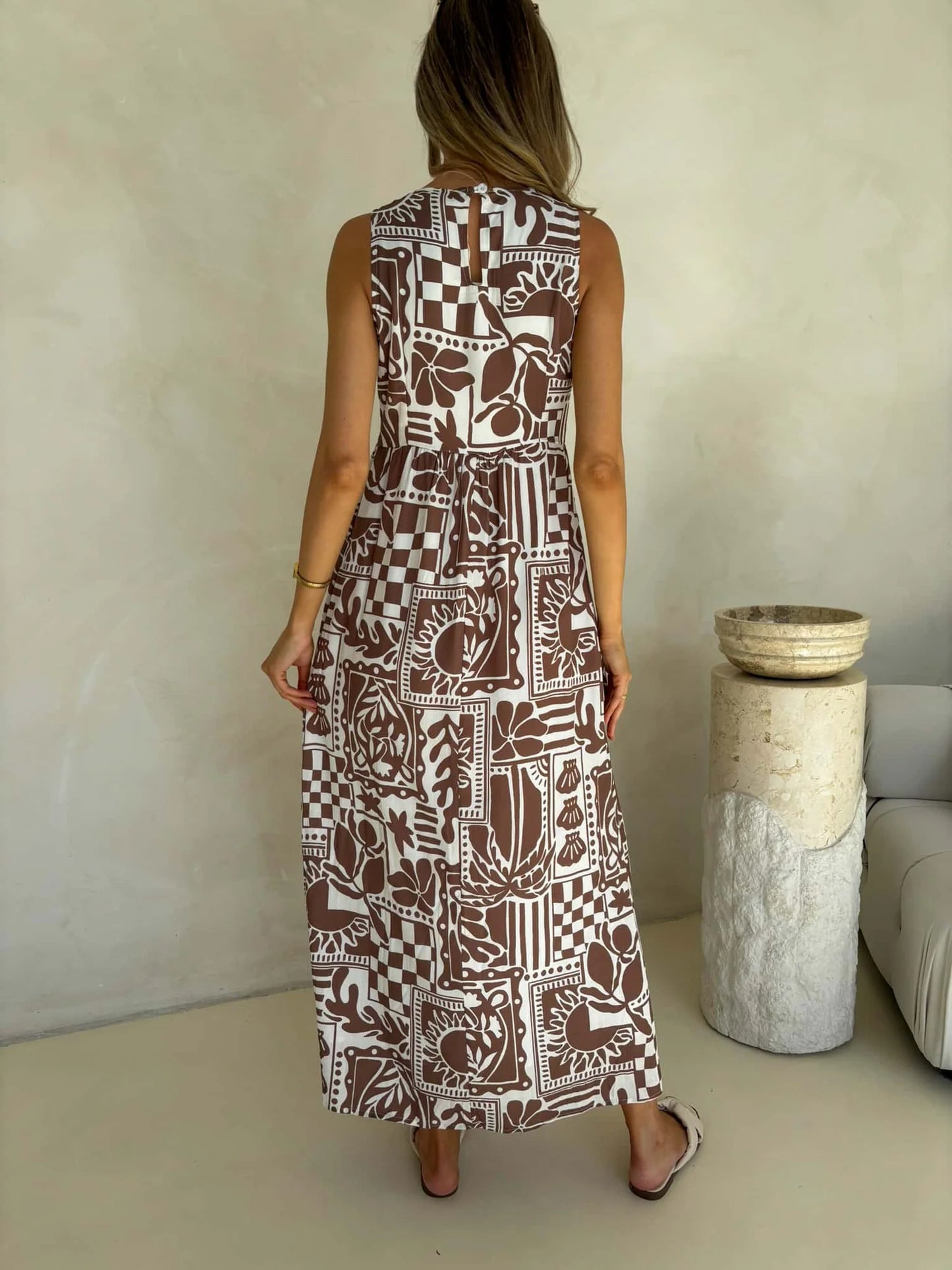 Peyton Dress - Truffle Print