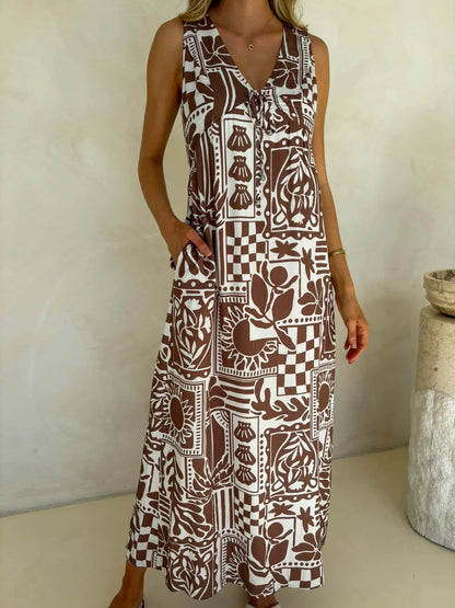 Peyton Dress - Truffle Print