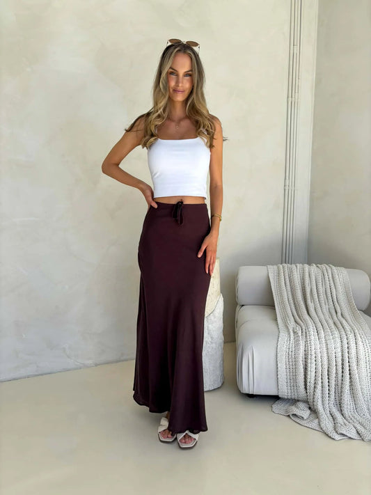 Kora Maxi Skirt - Chocolate